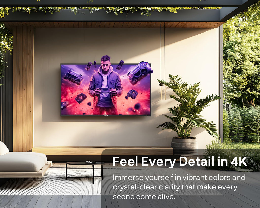 SYLVOX Outdoor TV, 55 inch Smart Waterproof Outdoor TV, 4K UHD Weatherproof