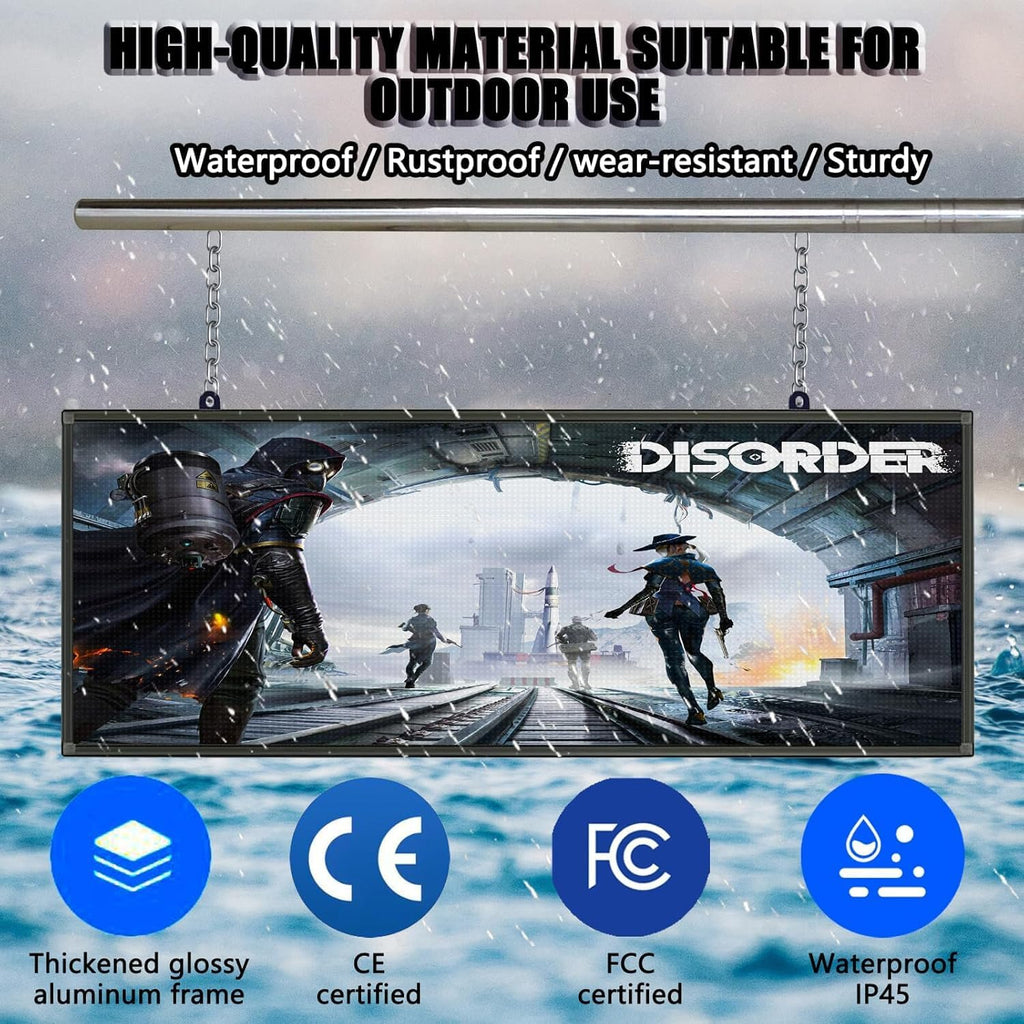 P5 Images Video Led Signs LED Display,IP65 Waterproof Outdoor Programmable Scrolling LED Sign, WIFI & USB Control, Adjustable Brightness & High Resolution, Digital Display Board Electronic Store Signs for Business Adversting