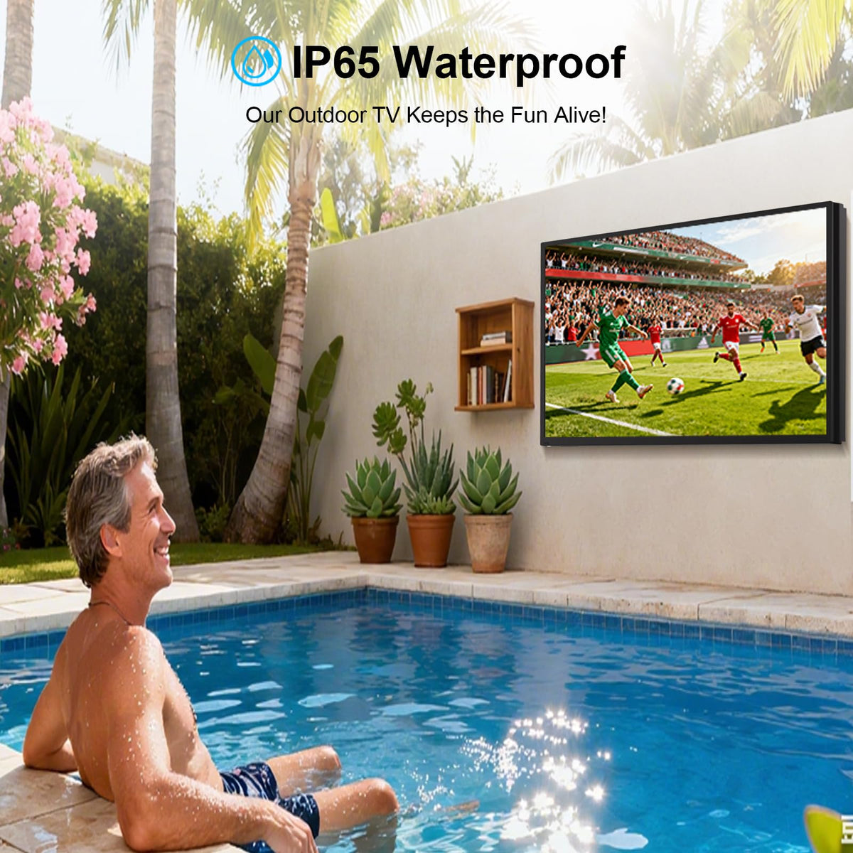 360SPB 55 Inch Outdoor TV, 1000 Nits 4K Smart TV, IP65 Waterproof