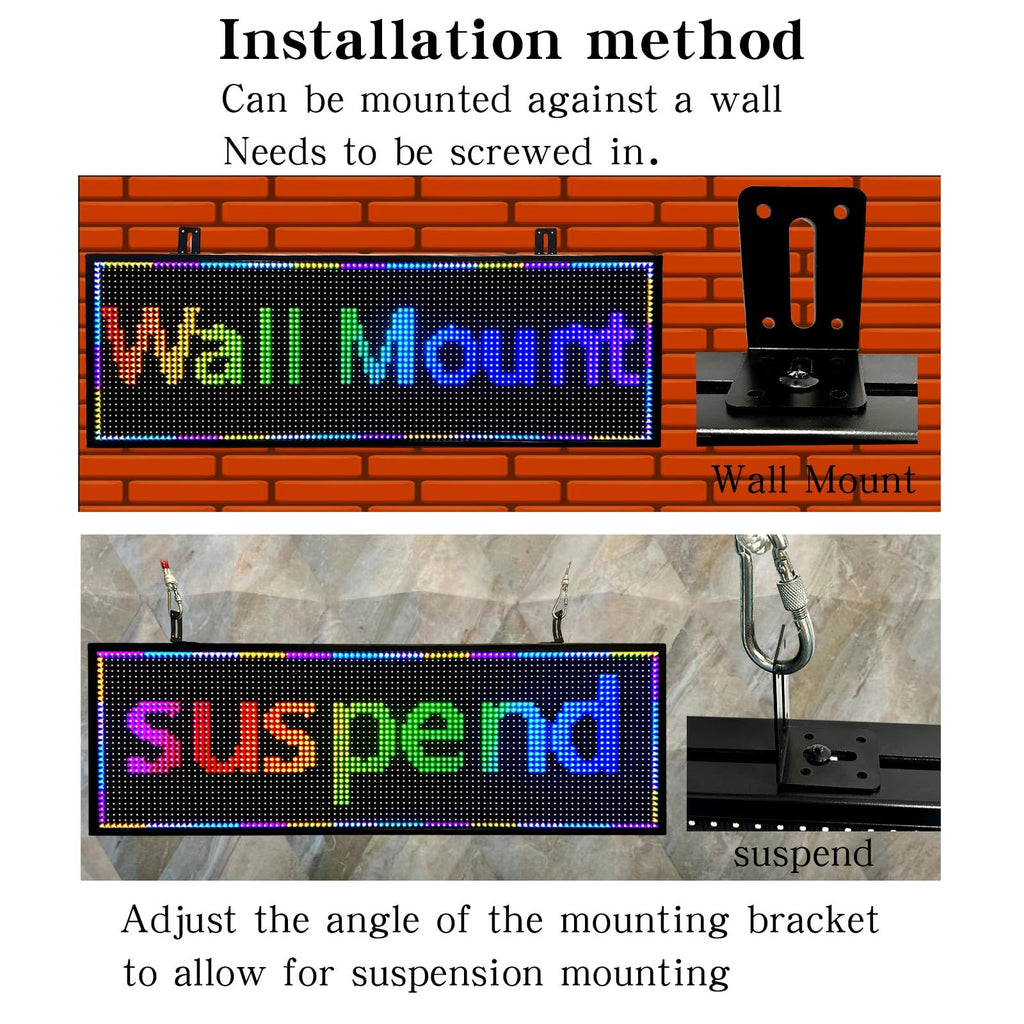 P10 Outdoor Led Sign Programmable Scrolling Digital Display Screen Message Board Bar Custom WiFi Control Store Advertising Open Sign for Businesses Electronic Full Color Word Light (115"x14")