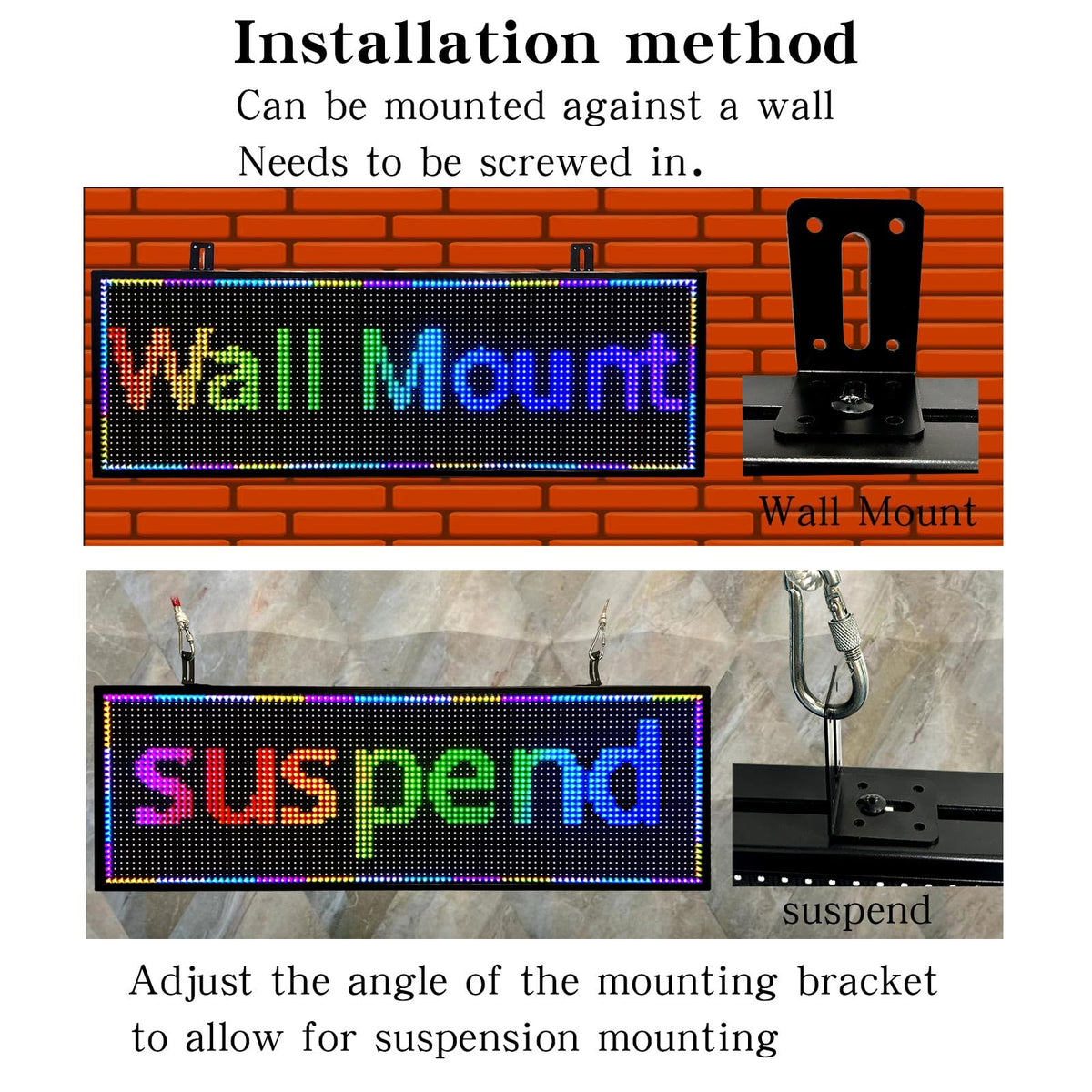 P10 Outdoor Led Sign Programmable Scrolling Digital Display Screen Message Board Bar Custom WiFi Control Store Advertising Open Sign for Businesses Electronic Full Color Word Light (115"x14")
