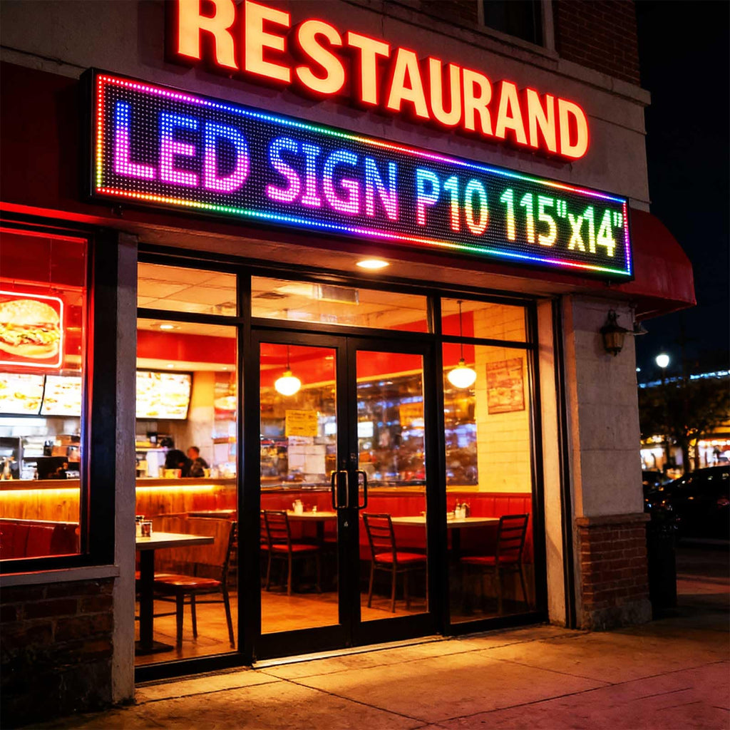 Led Sign Outdoor Programmable Scrolling Digital Open Neon P6 40''x17''