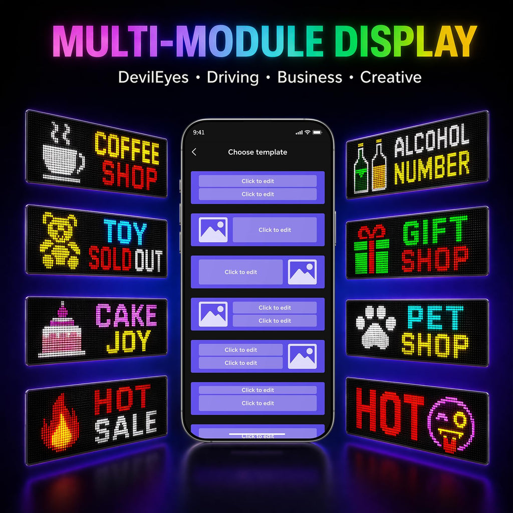 KJOY Bright Large Programmable LED Sign, 77''x8'' Flexible Scrolling LED Sign, Bluetooth App Control Custom Text Digital LED Display for Store, Schools, coffee, shop, Hotel