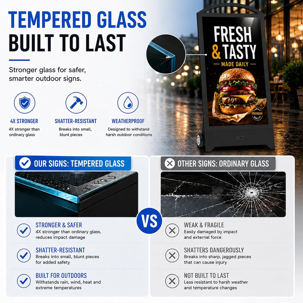 43" Outdoor Digital Signage, 2000nits Portable Digital Signage Display