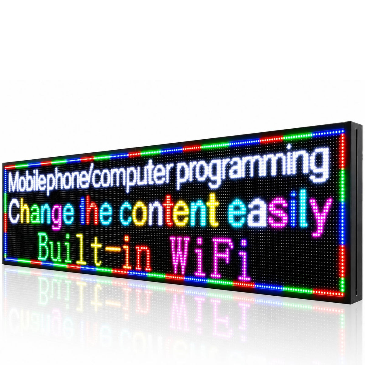 P6(40" * 17") Digital Programmable Scrolling Led Sign Scrolling Outdoor For Business message Board Display Screen Electronic Menu Board Wifi Control Word Light