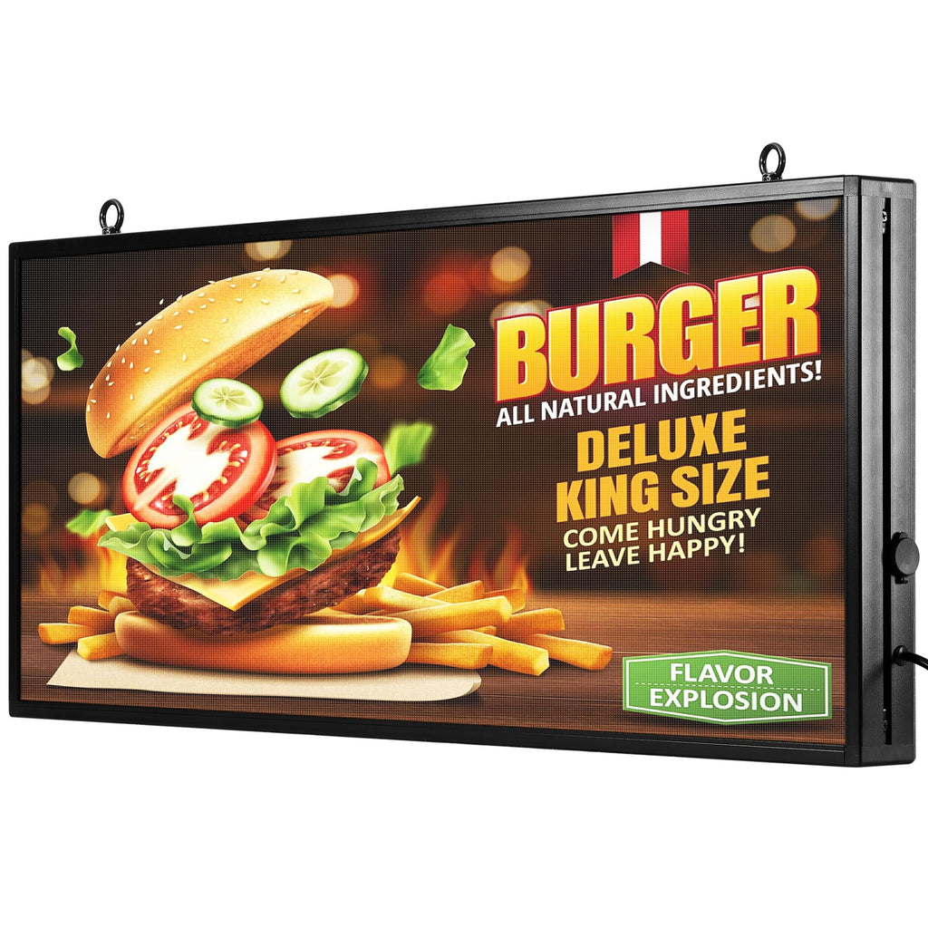P5 Programmable LED Signs 65"x34" IP65 Waterproof Outdoor Digital Display with WiFi & USB Control, Full-Color 320Ã160 SMD Scrolling Text/Image/Video Advertising Board for Business