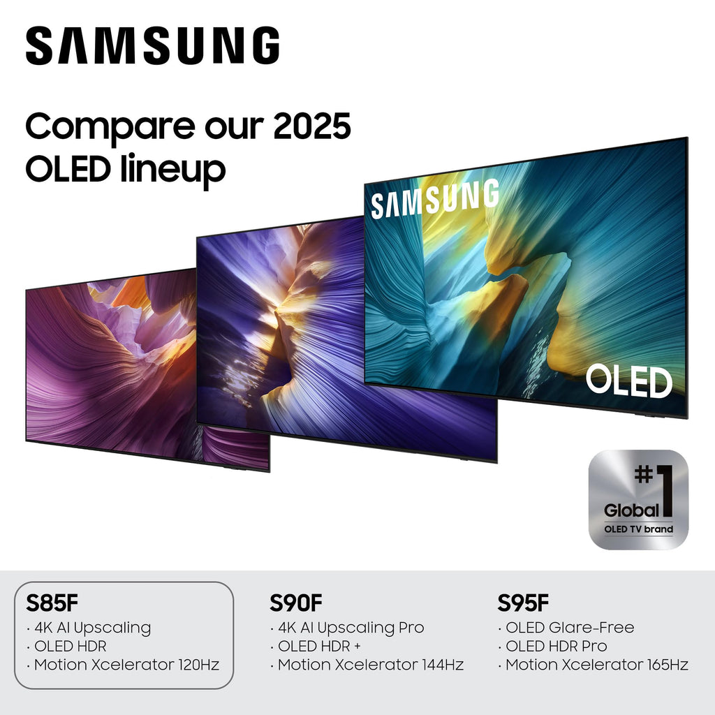 Samsung 77-Inch Class OLED 4K S85F Series, Vision AI Smart TV (2025 Model, 77S85F) Object Tracking Sound Lite w/Dolby Atmos, NQ4 AI Gen2 Processor, Contour Design, Color Booster Pro, Alexa Built-in
