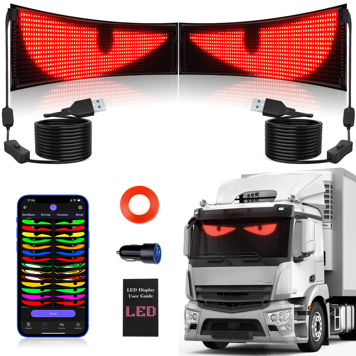 KJOY Bright Large Programmable LED Sign, 77''x8'' Flexible Scrolling LED Sign, Bluetooth App Control Custom Text Digital LED Display for Store, Schools, coffee, shop, Hotel