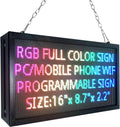P3 Indoor Programmable LED Sign 16"x8.7", Full Color Message Display Board
