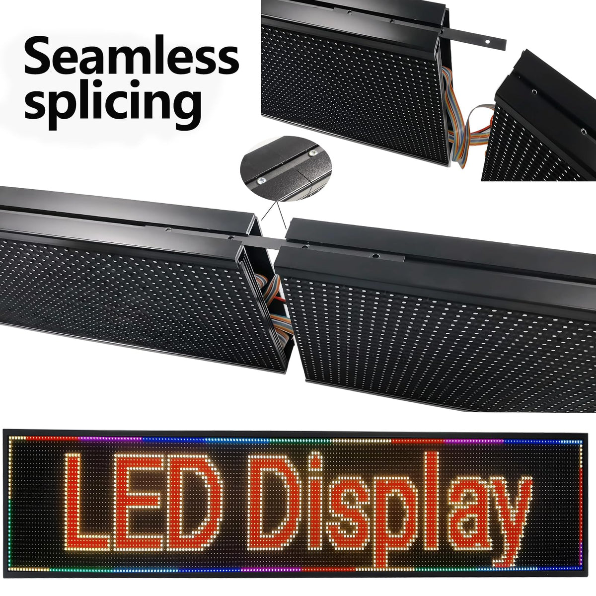 P10 LED Programmable Advertising Sign, High Brightnes Outdoor Digital Sign Waterproof, WiFi Control LED Open Signs for Business, Electronic Message Display Board 115"X14"
