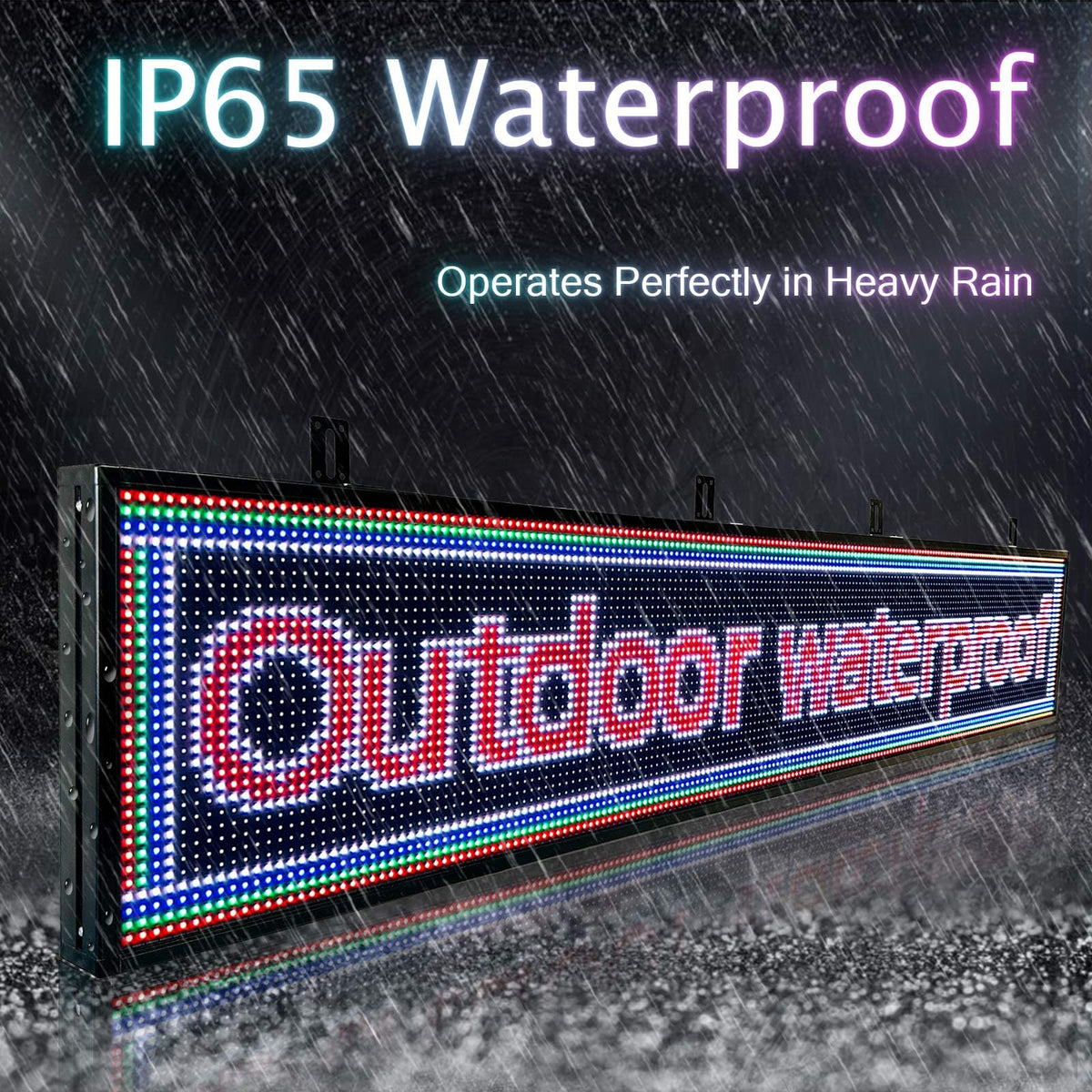 P6 Programmable Led Sign Custom Scrolling Outdoor Digital Signs For Businesses Display Screen Electronic Message Board Stock Ticker Advertising Pixel Led Panel Marquee 40"X17"