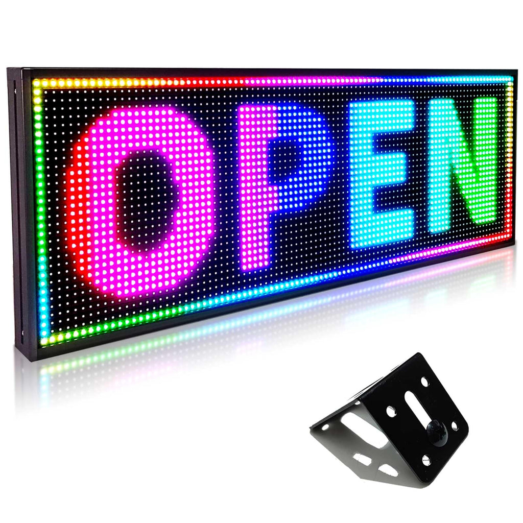 HS P10 77''x14'' Led sign Outdoor Digital Open Neon Programmable Scrolling