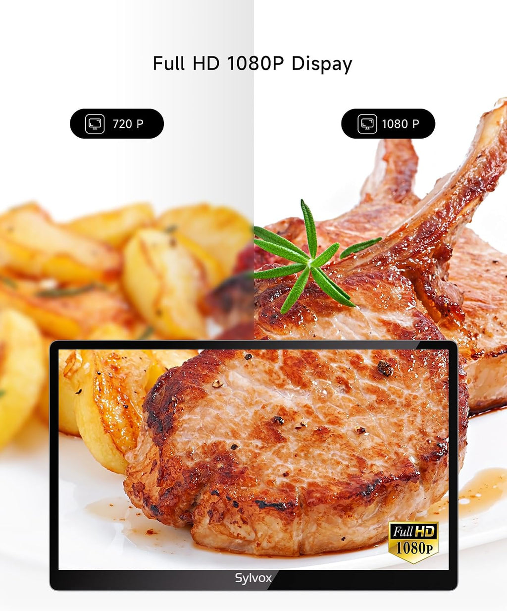 SYLVOX Kitchen TV, Small Smart TV for Kitchen, 15.6 inch Under Cabinet TVs