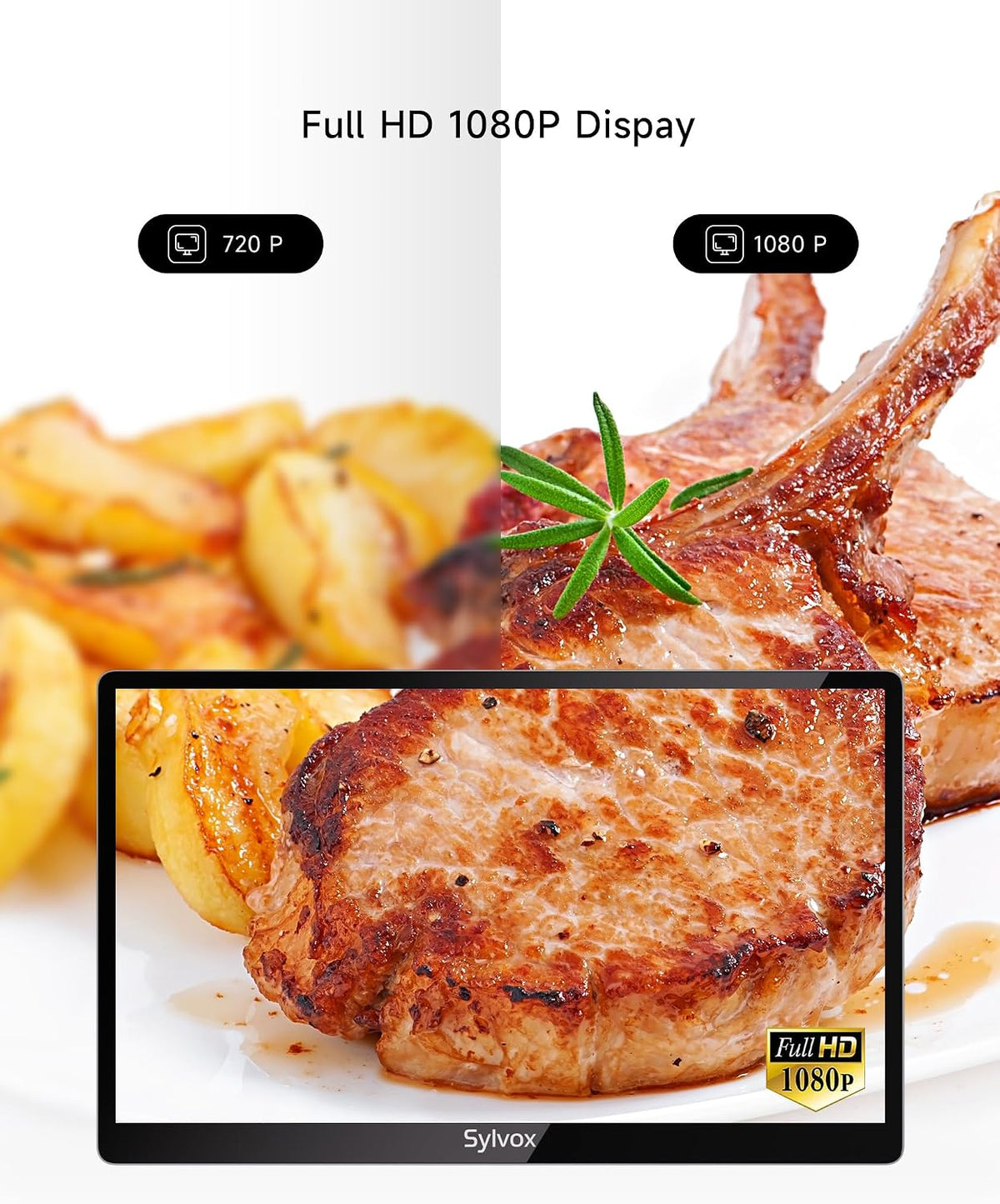 SYLVOX Kitchen TV, Small Smart TV for Kitchen, 15.6 inch Under Cabinet TVs