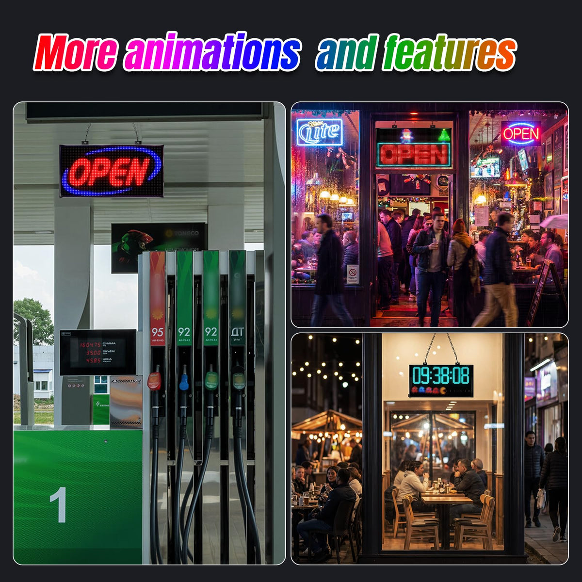 LED signs for business,APP control DIY text,LED window ads display screen