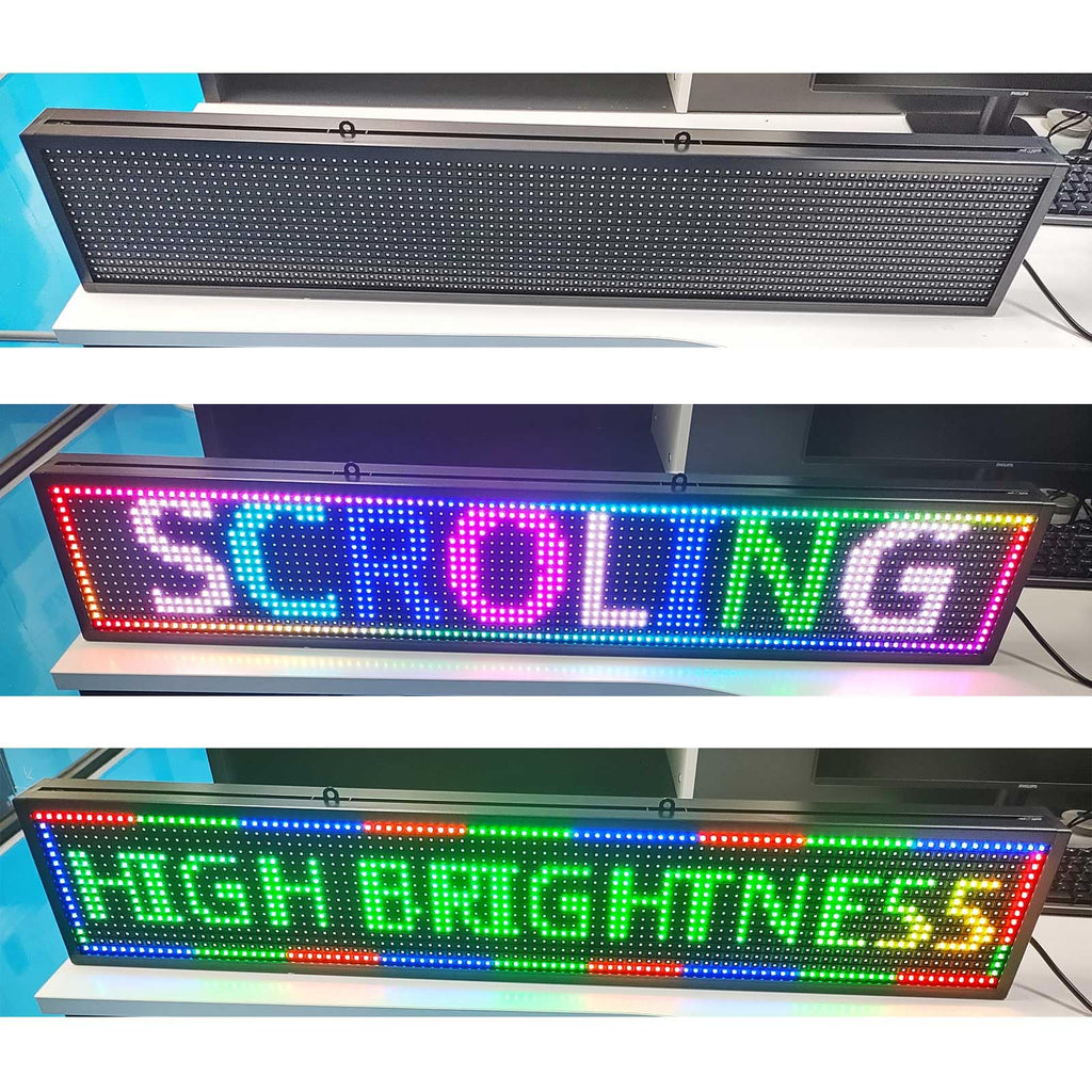 HS Programmable Scrolling Led sign Outdoor Digital Open Neon P10 39''x14''