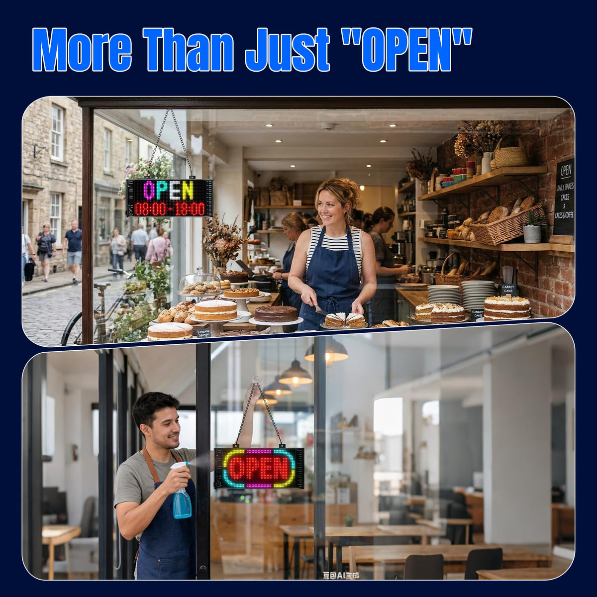 LED signs for business,APP control DIY text,LED window ads display screen