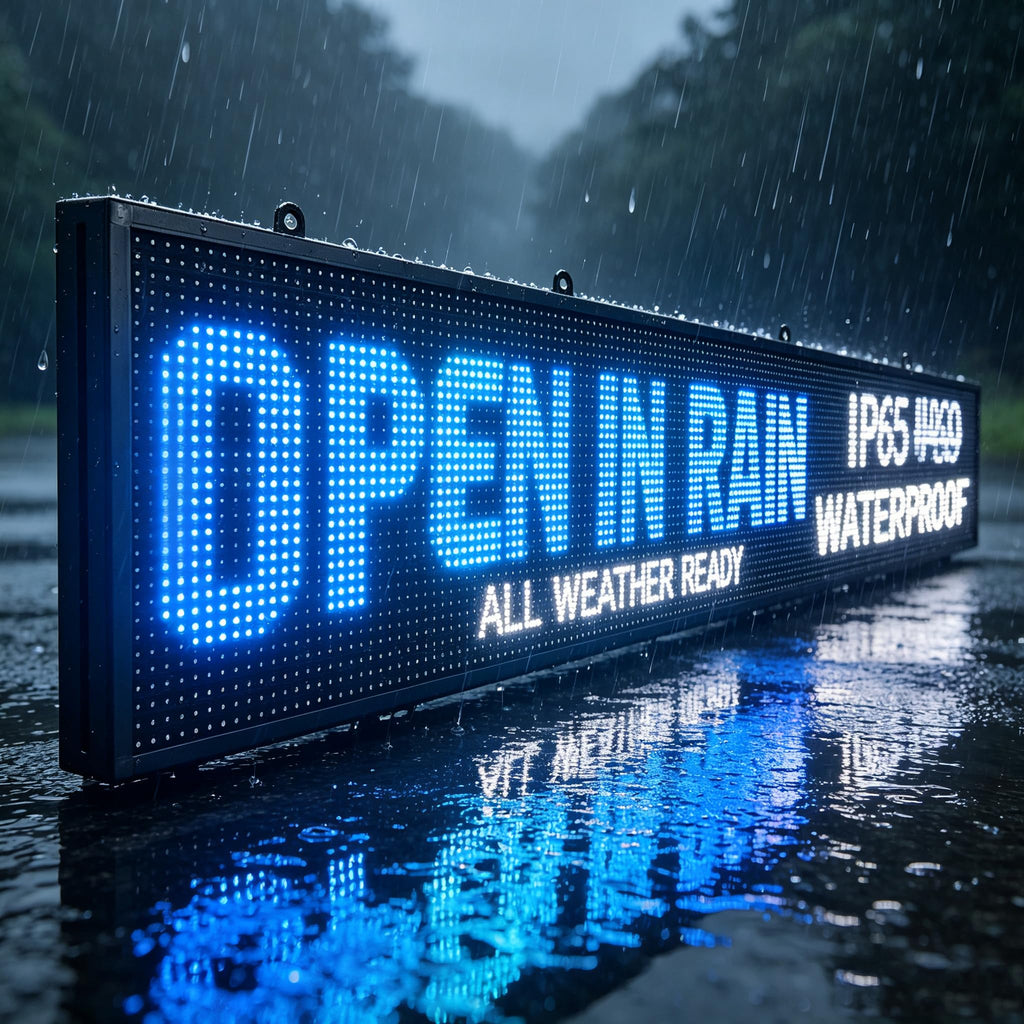 LED Advertising Sign,P5 39x14 Inches Full Color Programmable Digital Board, High Brightness Scrolling Message Display with WiFi & USB Control for Business Promotion