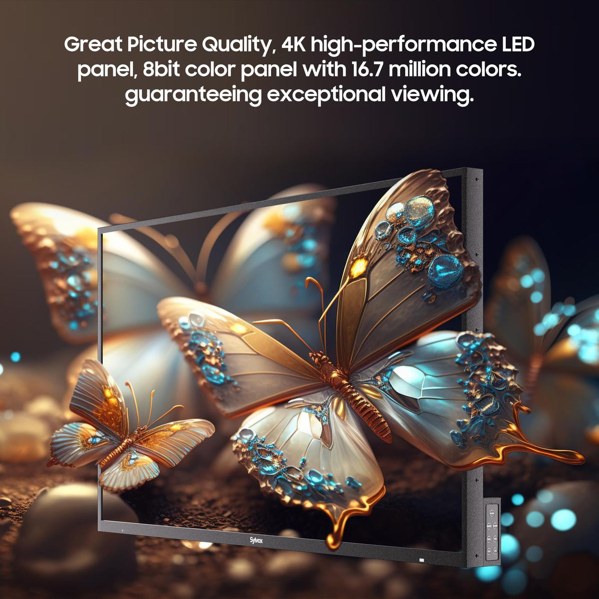 SYLVOX 43 Inch Outdoor TV, Weatherproof Google TV, IP56 Waterproof TVs