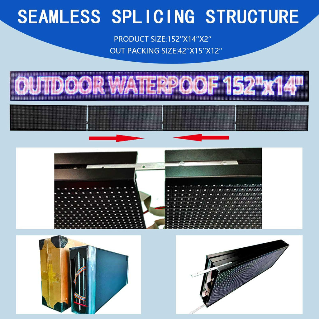 Led Sign Outdoor Programmable Scrolling Digital Open Neon P6 40''x17''
