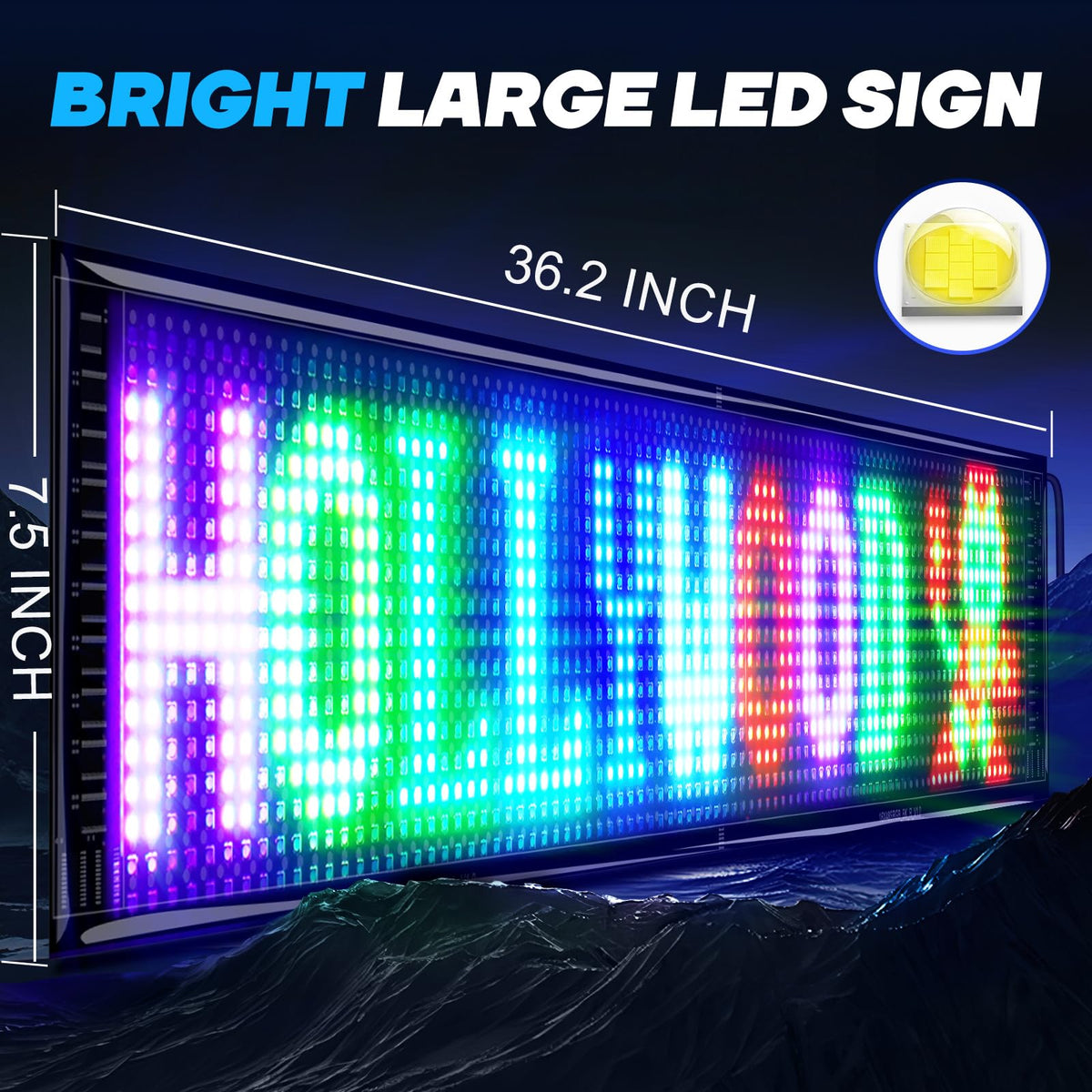 KJOY Bright Large Programmable LED Sign, 77''x8'' Flexible Scrolling LED Sign, Bluetooth App Control Custom Text Digital LED Display for Store, Schools, coffee, shop, Hotel
