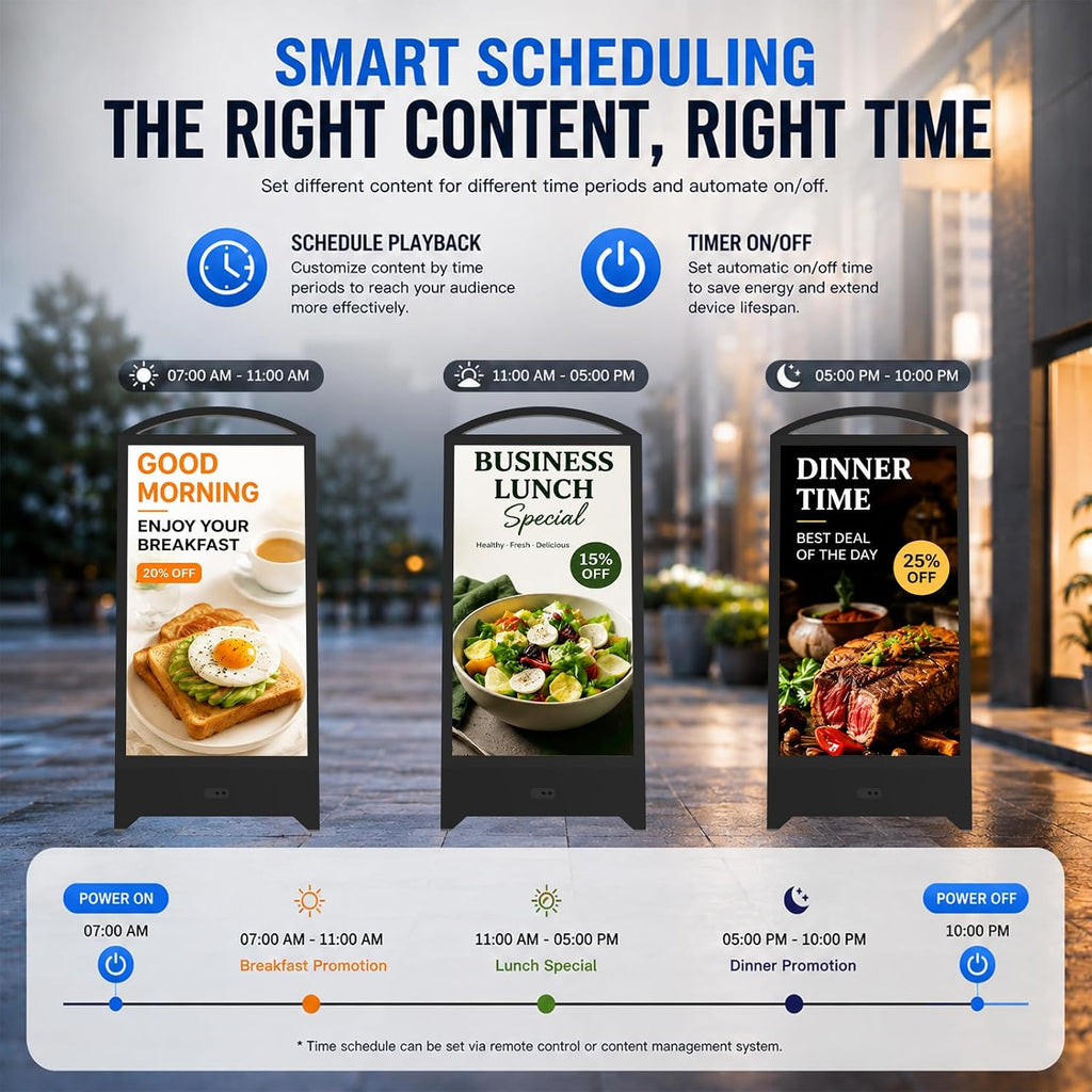 43" Outdoor Digital Signage, 2000nits Portable Digital Signage Display