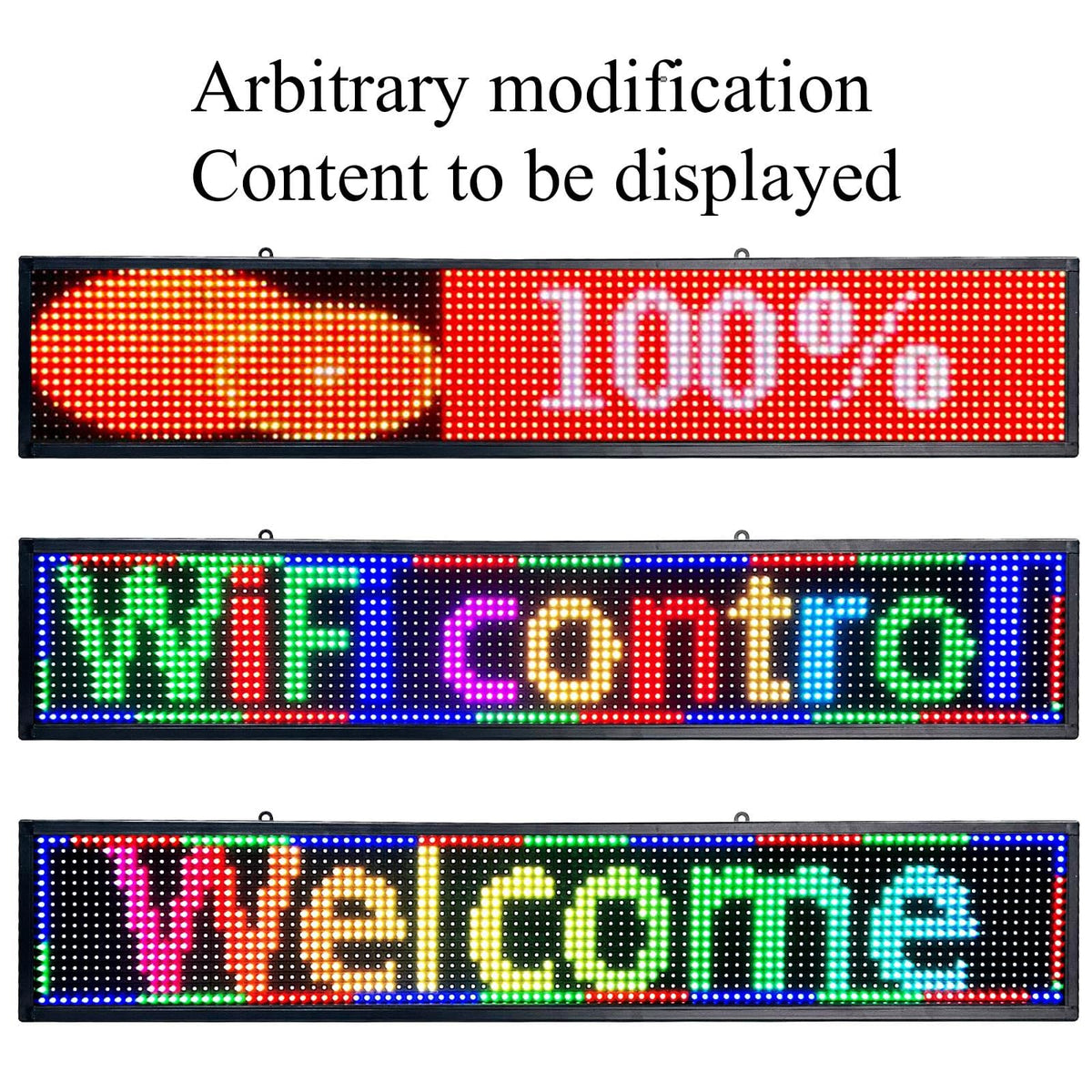P3 Programmable Scrolling Custom Led Sign Outdoor Digital For Business Display Screen WiFi Control Electronic Message Board Store Advertising Ticker Word Light Bar Open Pixel Panel 40"x18'