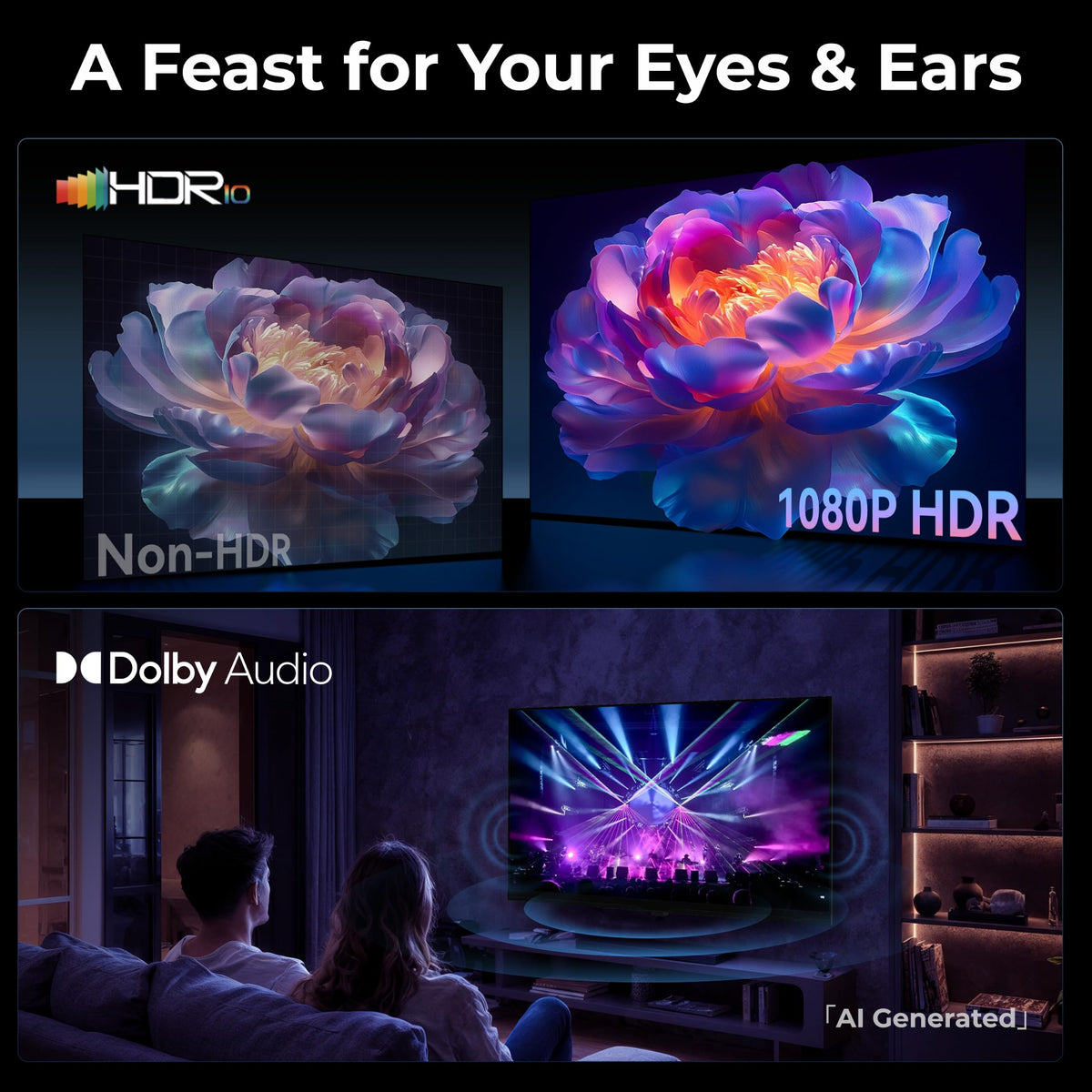 FPD 40-inch Smart TV, 1080p Full HD Google TV, HDR10, Dolby Audio (CG40-P3)