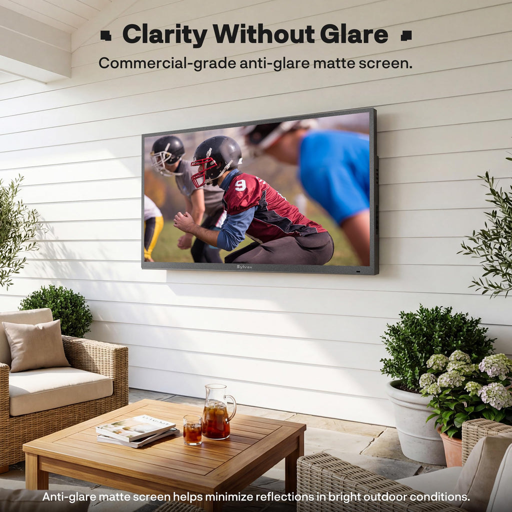 SYLVOX 75" QLED Outdoor TV, Smart Google TV, Anti-Glare 4K UHD, Dolby Atmos