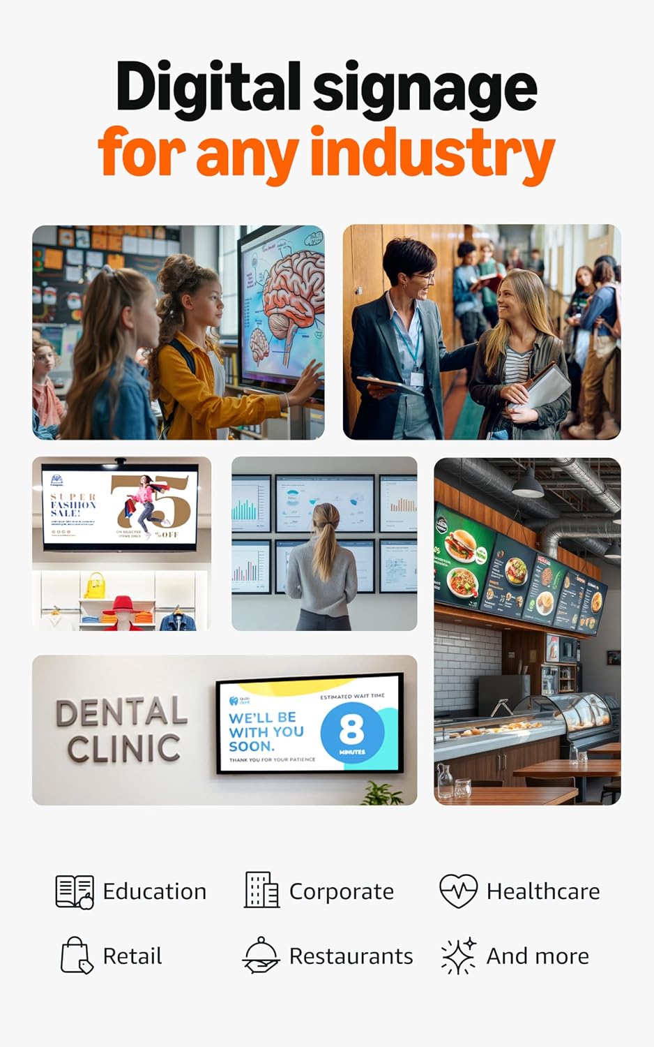Amazon Signage Stick â Professional Digital Signage 4K Media Player â Designed for Businesses of All Sizes, Easy Setup with free Mobile App, and CMS Compatibility