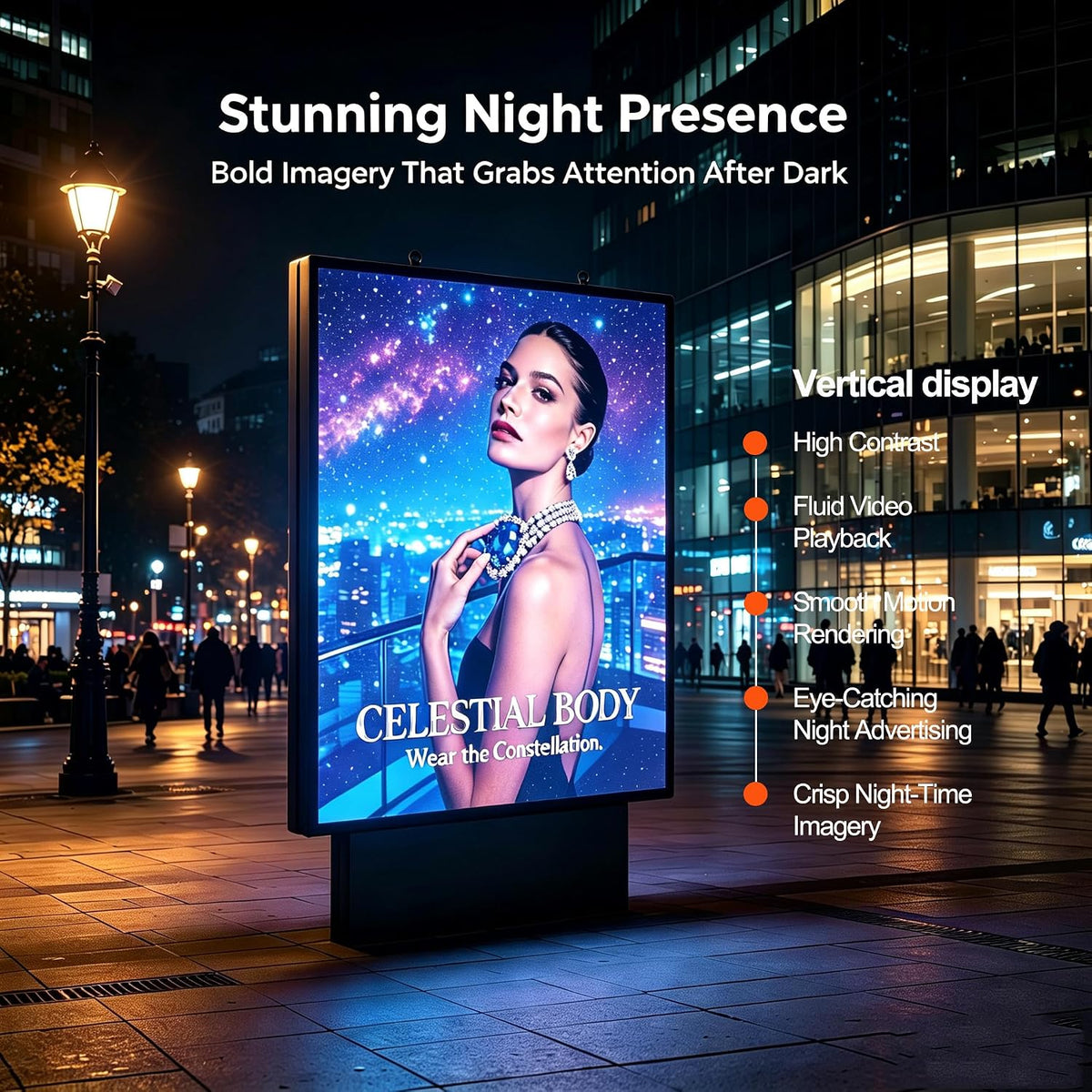 P5 Outdoor LED Sign 65"x34" Full Color Programmable Digital Display, 5000 Nits High Brightness IP65 Waterproof WiFi & USB Control, Scrolling Message Board for Business Advertising - Text/Image/Video