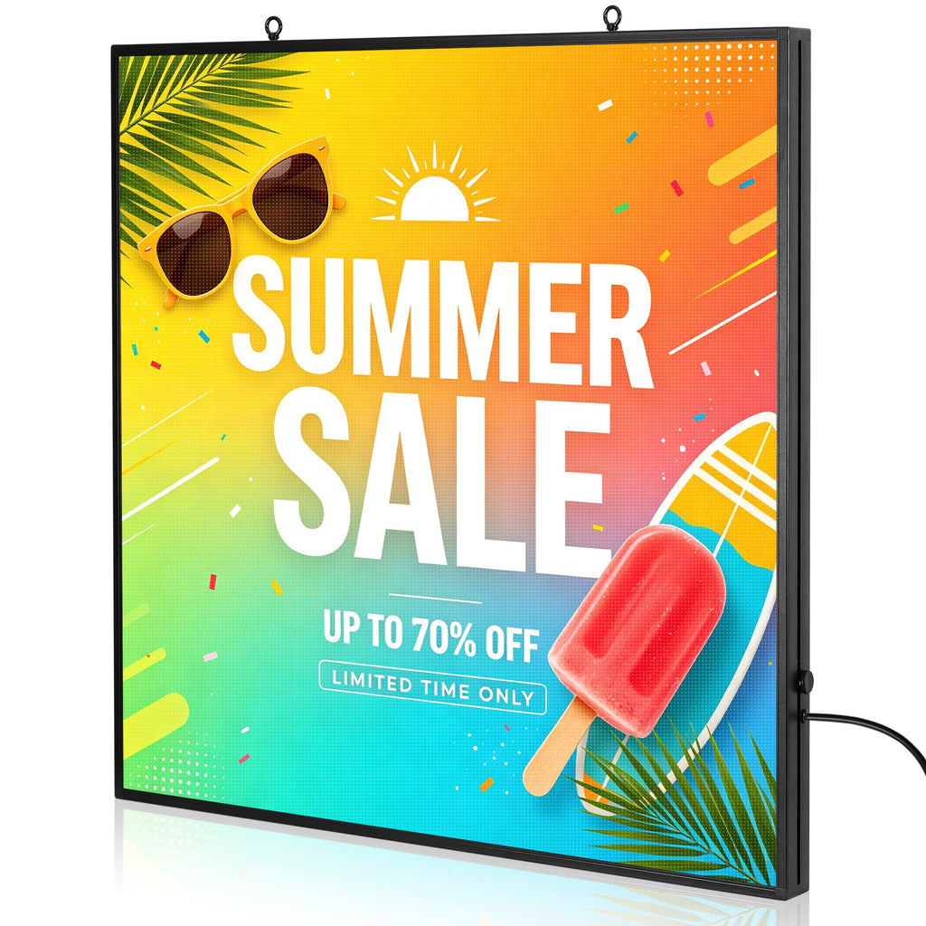 P5 Programmable LED Signs 65"x34" IP65 Waterproof Outdoor Digital Display with WiFi & USB Control, Full-Color 320Ã160 SMD Scrolling Text/Image/Video Advertising Board for Business