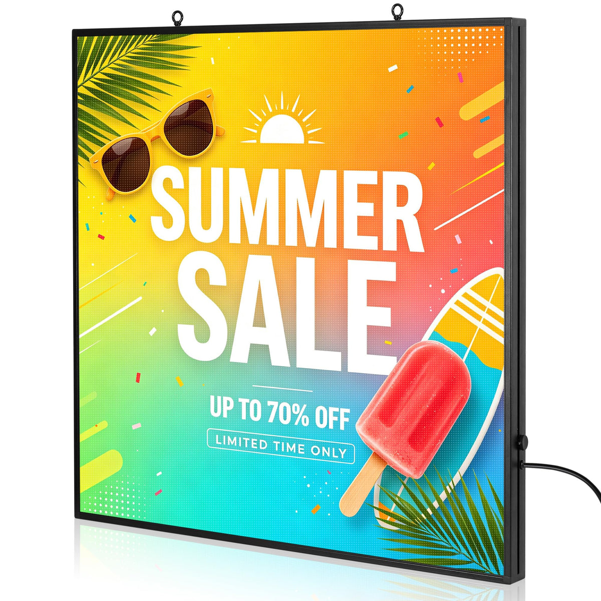 P5 Programmable LED Signs 65"x34" IP65 Waterproof Outdoor Digital Display with WiFi & USB Control, Full-Color 320Ã160 SMD Scrolling Text/Image/Video Advertising Board for Business