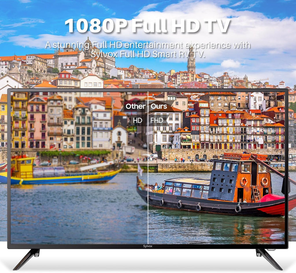 SYLVOX 32 inch RV TV, 12V TV for RV Camper, 1080P Smart TVs Flat Screen