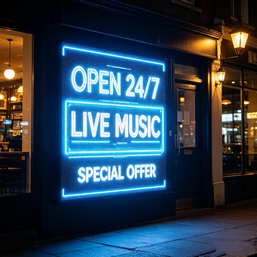 LED Advertising Sign,P5 39x14 Inches Full Color Programmable Digital Board, High Brightness Scrolling Message Display with WiFi & USB Control for Business Promotion