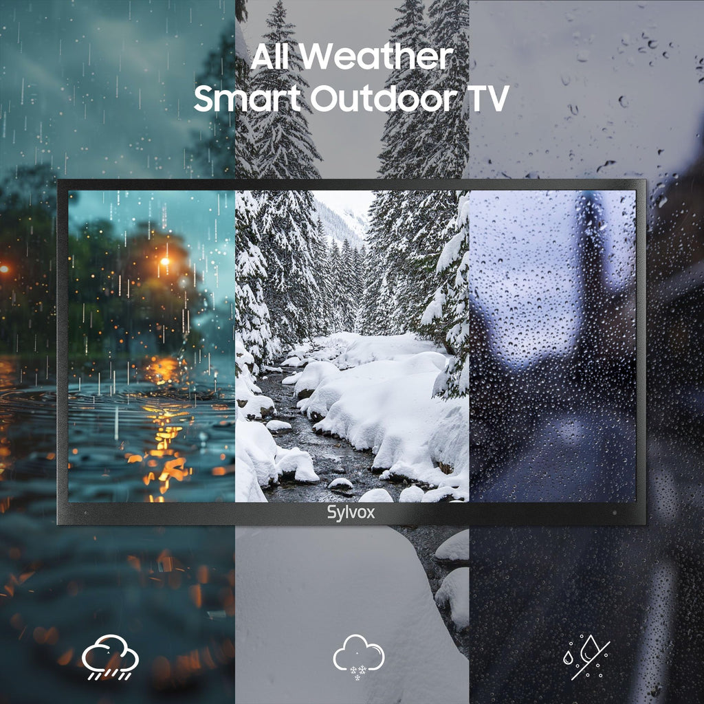 SYLVOX 43 Inch Outdoor TV, Weatherproof Google TV, IP56 Waterproof TVs