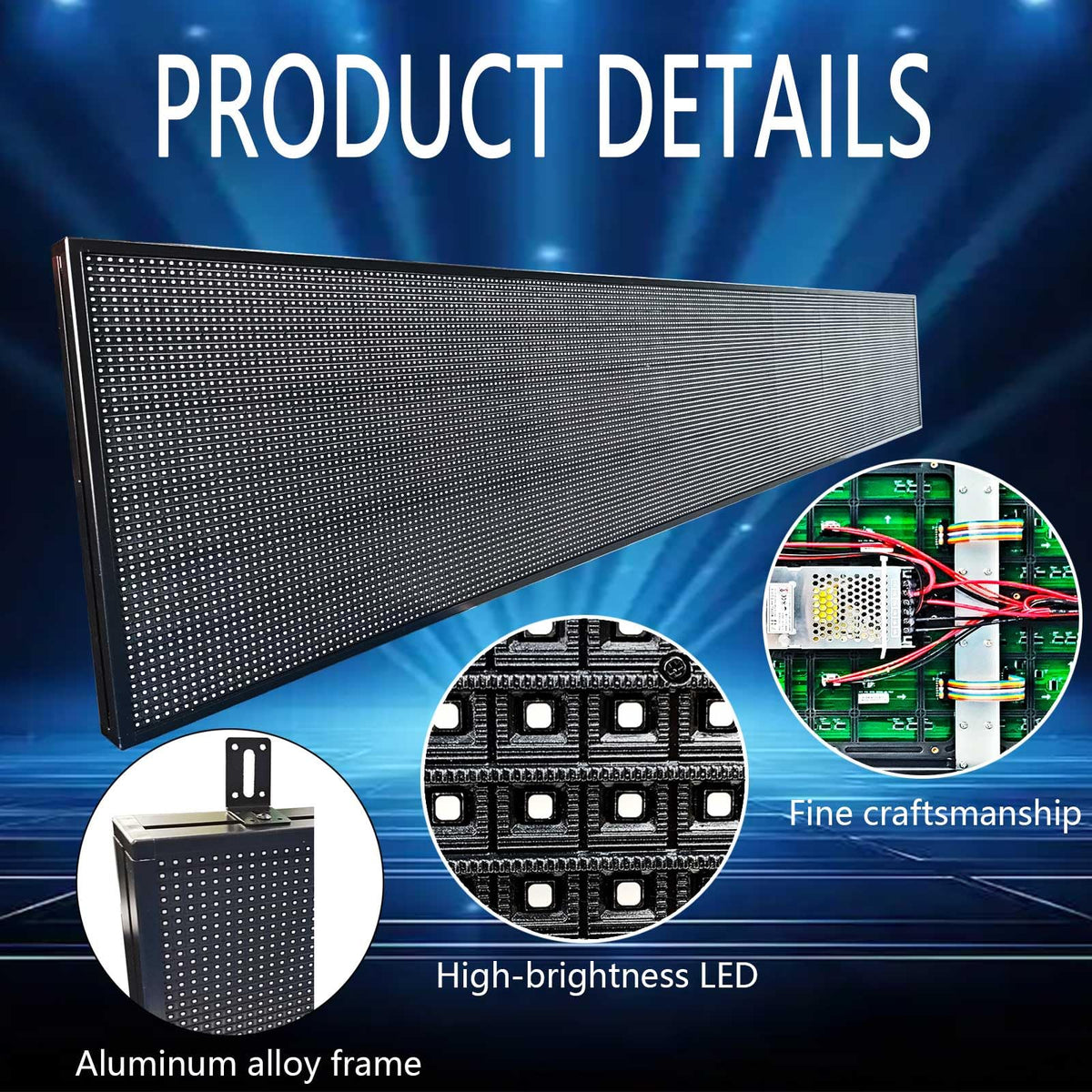 HS Programmable Scrolling Led sign Outdoor Digital Open Neon P10 39''x14''