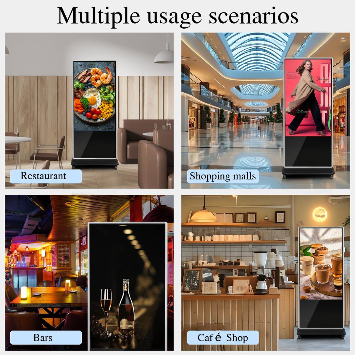 43" Touch Digital Signage Display Kiosk Floor Stand Advertising