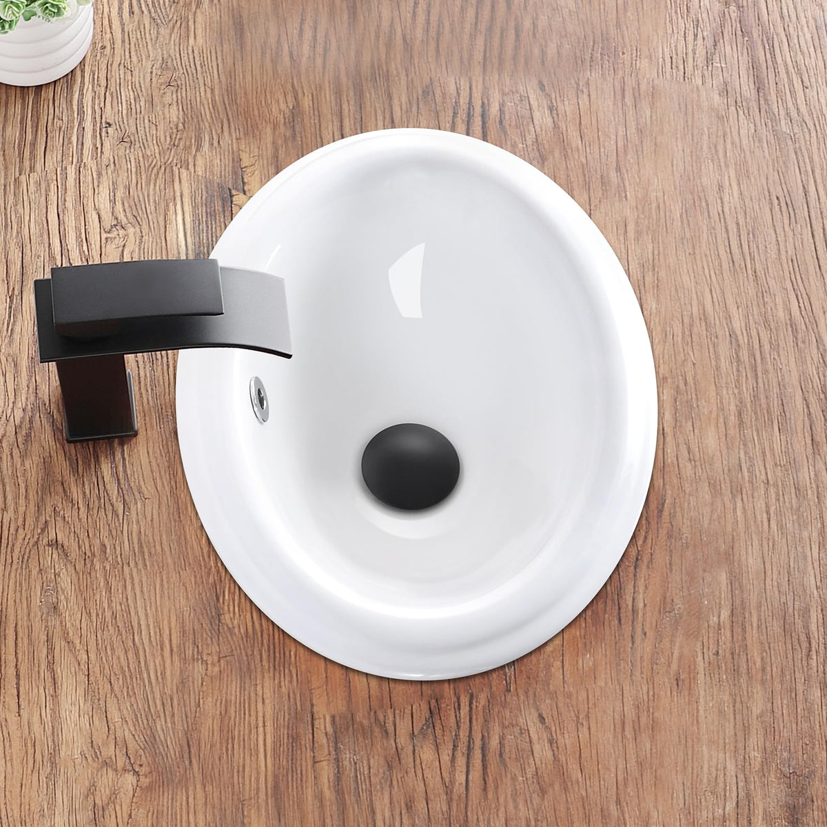 Bathroom Vessel Sink 16.7" X 12.6" Semi Recessed Bathroom Sink Rectangular Drop In Bathroom Sinks with Overflow White Ceramic Vessel Sinks for Bathroom Modern Above Counter Basin Vanity Sink