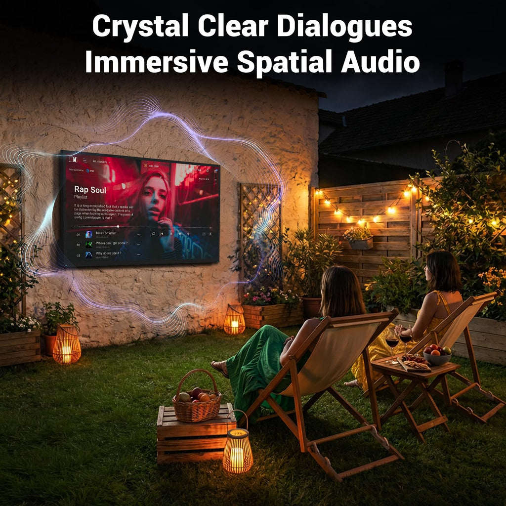 55 Inch Outdoor TV, 2000 Nits Ultra Bright 4K UHD Weatherproof Television, IP55 Waterproof Smart Outside TV with WebOS for Sunlight, Backyard, Poolside, Deck & Patio