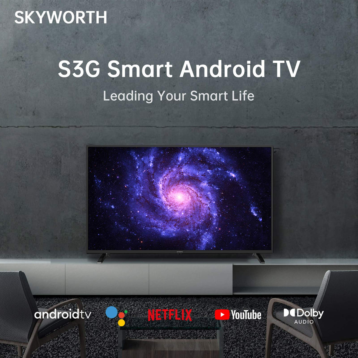 Skyworth 24-Inch Portable Smart TV with Protective Case, Battery Powered Outdoor TV, 1080P FHD, Google TV, HDR10, Dolby Audio, Chromecast, Ideal for Soccer, Sports, Football Game Day Bundle