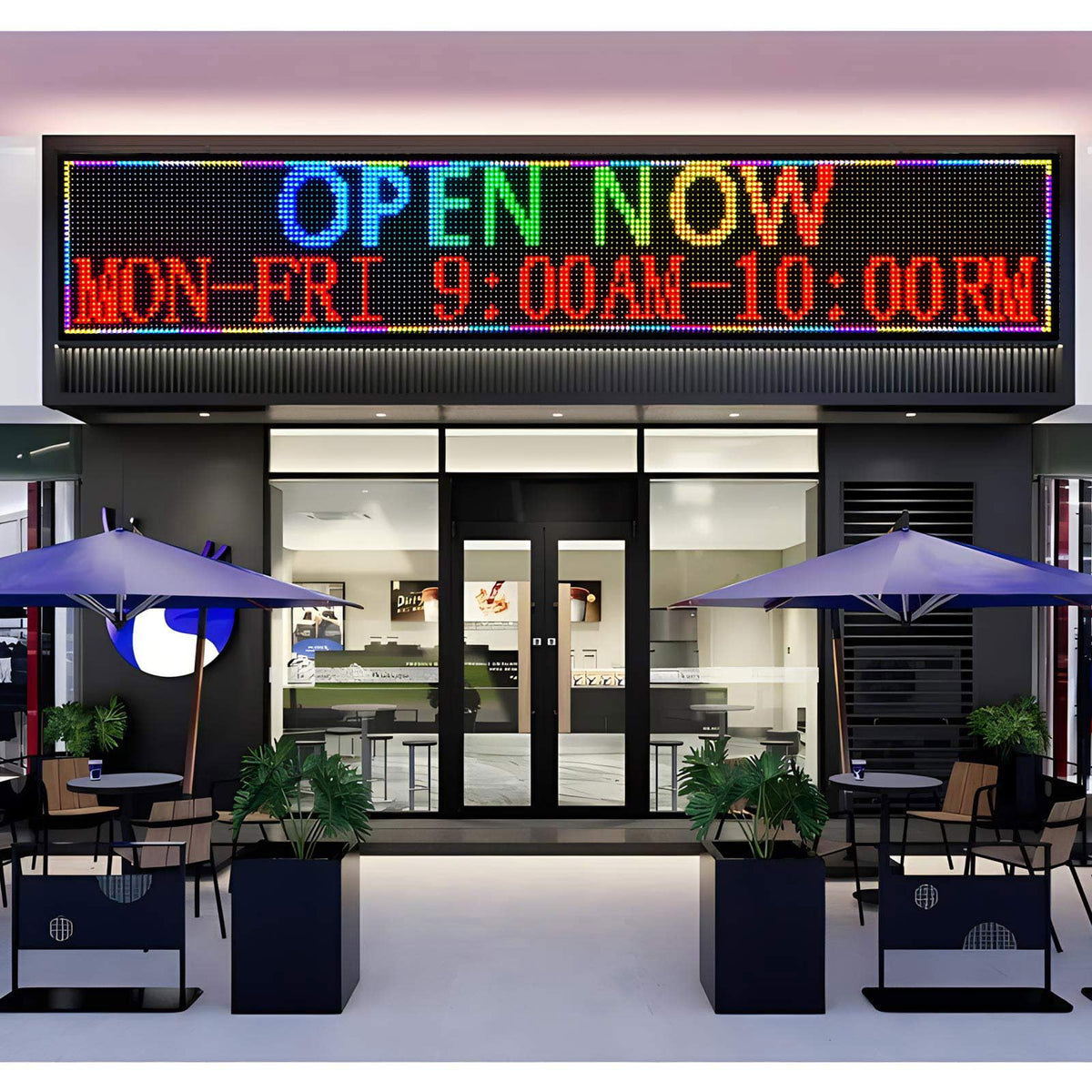 Programmable LED Sign Outdoor Full Color â 39"x8" Scrolling Message Board, Custom Digital Advertising Display, WiFi Control, High Brightness Neon Business Sign for Store, Bar, Restaurant