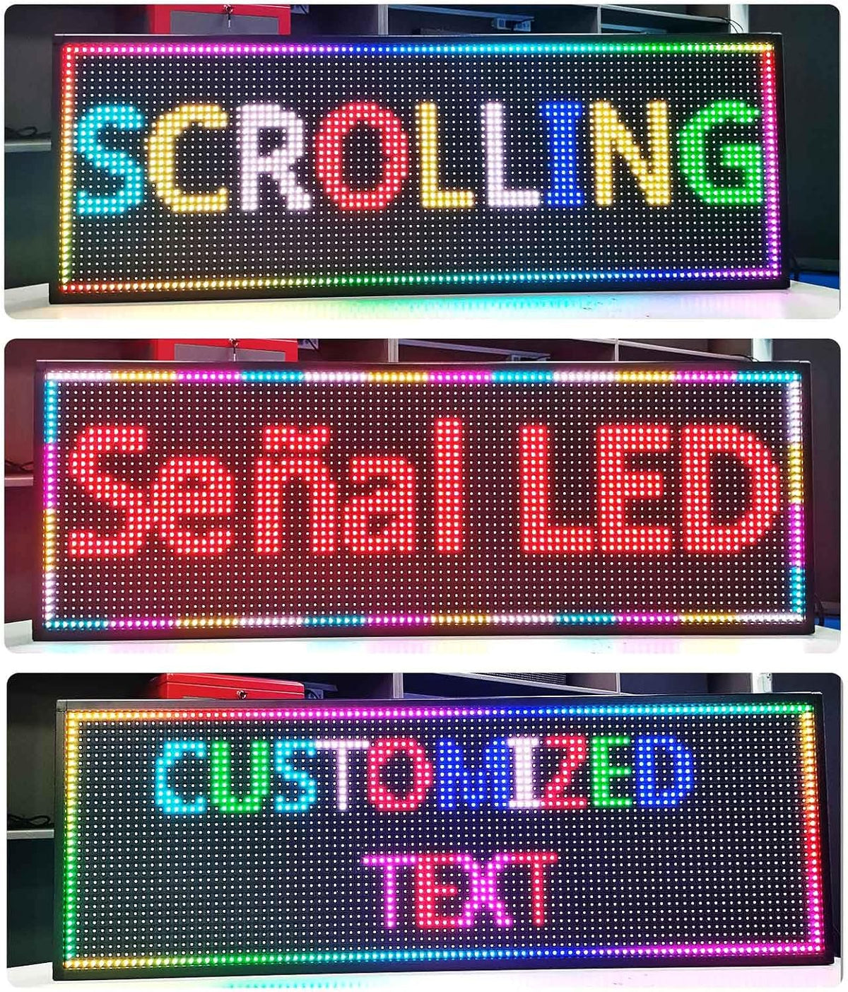 HS Programmable Scrolling Led sign Outdoor Digital Open Neon P10 39''x14''