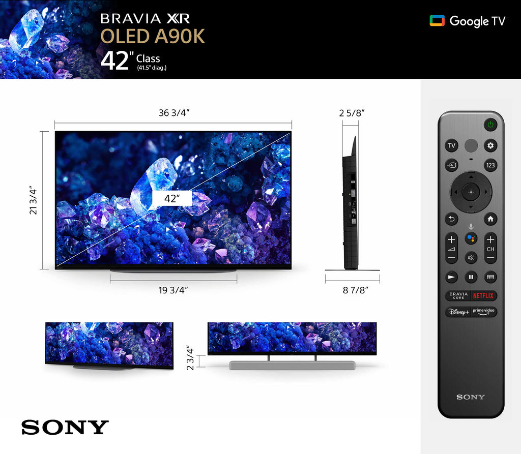 Sony 48 Inch A90K BRAVIA XR 4K HDR TV OLED Smart Google TV (XR-48A90K)