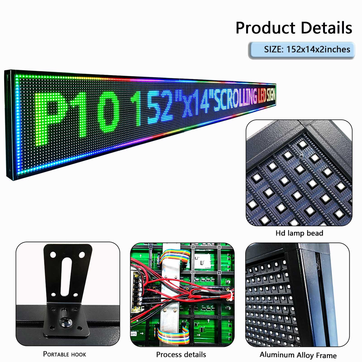 Led Sign Outdoor Programmable Scrolling Digital Open Neon P6 40''x17''