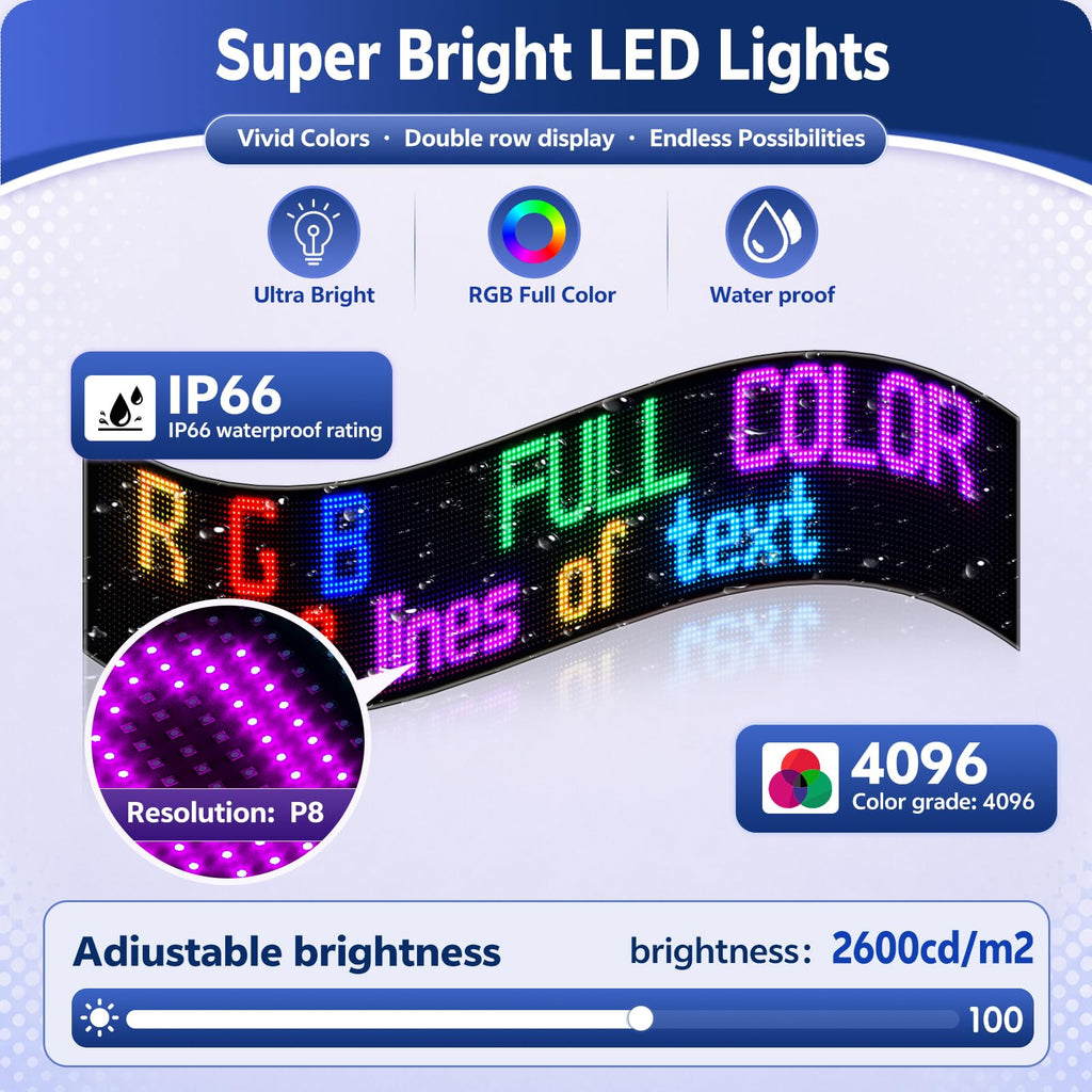 LED signs for business,APP control DIY text,LED window ads display screen