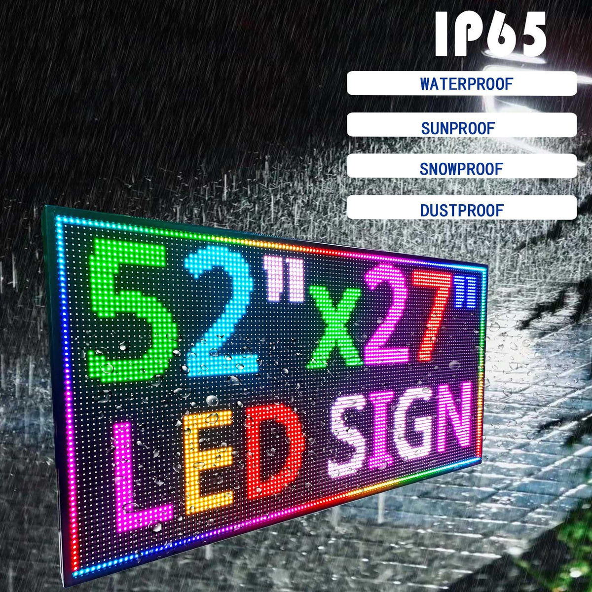 HS P10 77''x14'' Led sign Outdoor Digital Open Neon Programmable Scrolling