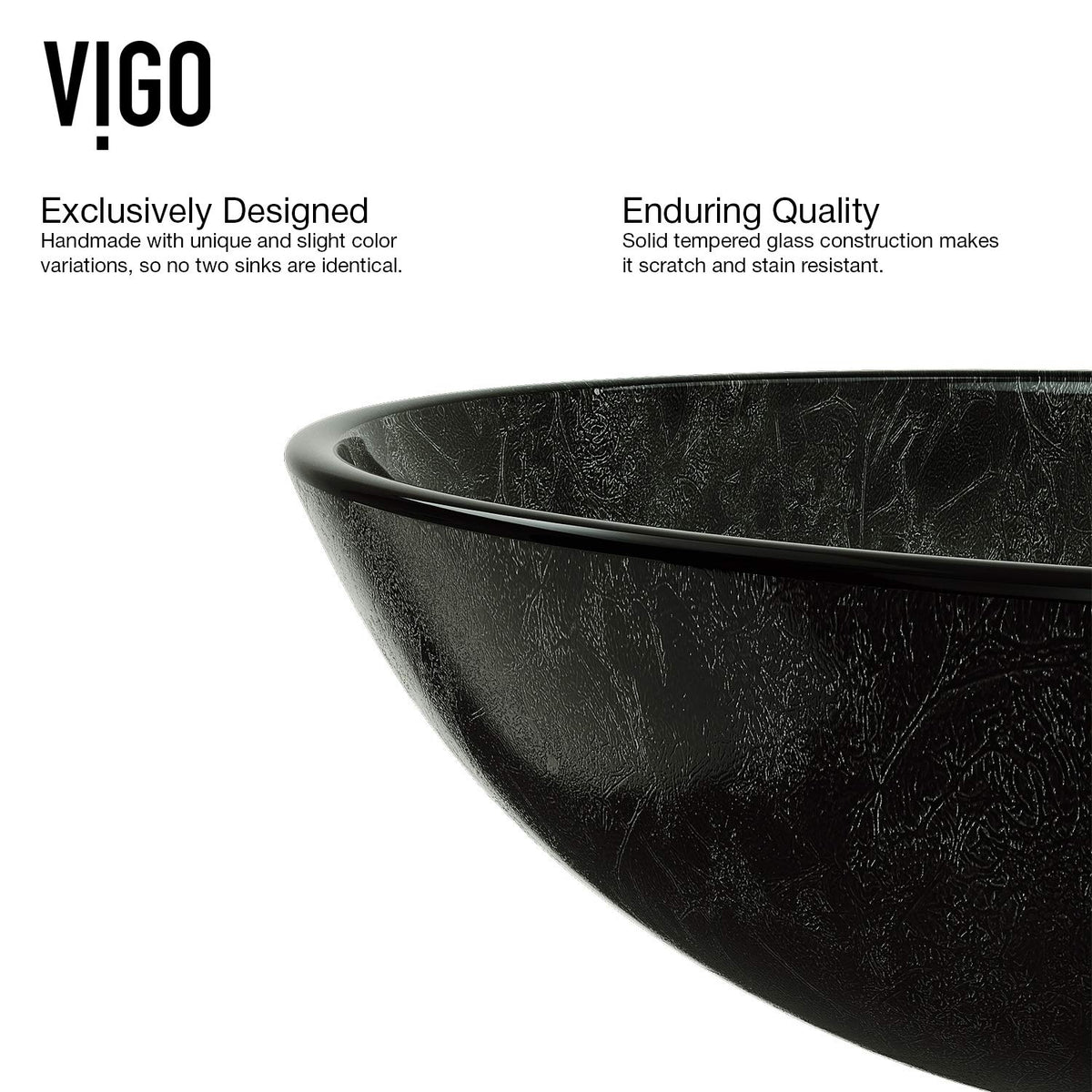 Vigo Vessel Sink Copper - 17â Artistic Round Bowl Sink for Bathrooms, Tempered Glass Above Counter Bathroom Sink with NonStickShield, QuickDrain & TempGuard, Modern Luxury Design