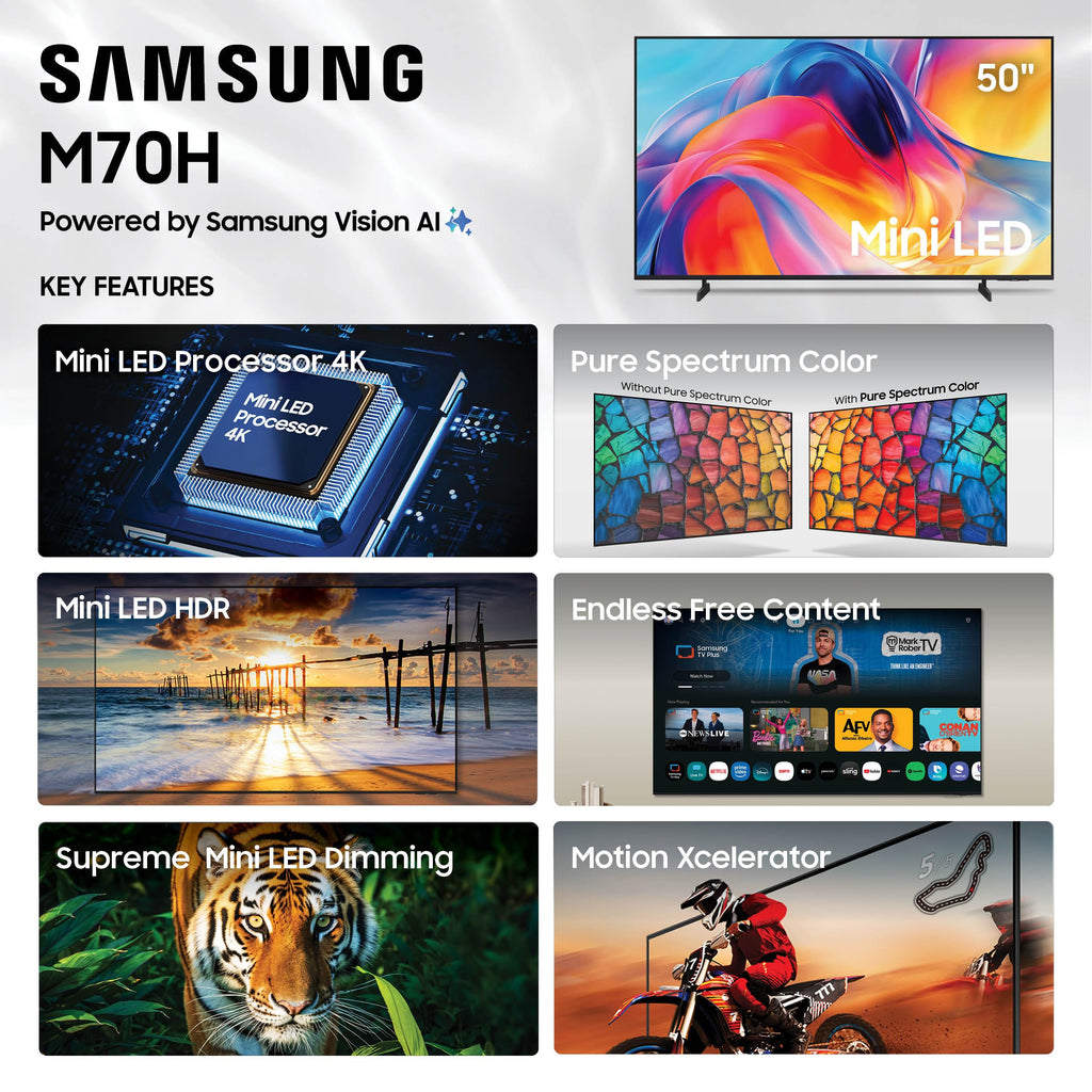 Samsung 43-Inch Class M70H Series, Mini LED, 4K, Smart TV, 2026 Model