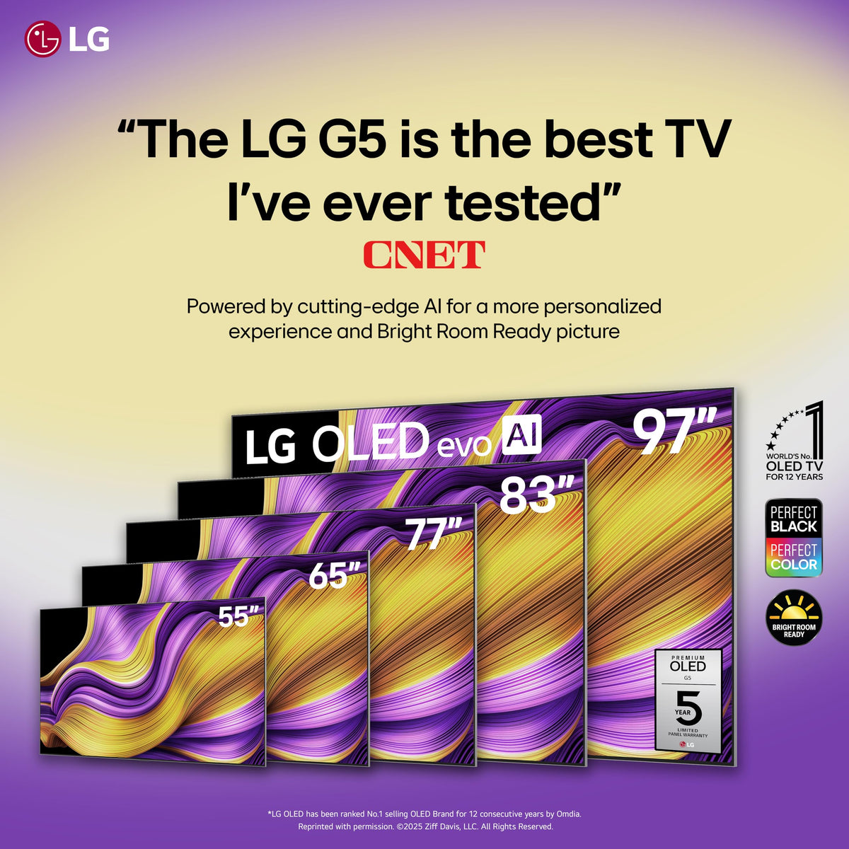 LG 97-Inch OLED evo AI 4K G5 Series Smart TV (OLED97G5WUA, 2025)
